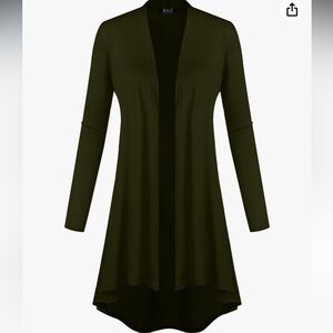 BH B.I.L.Y USA Open Front Lightweight Jersey Classic Long Sleeve Cardigan Large